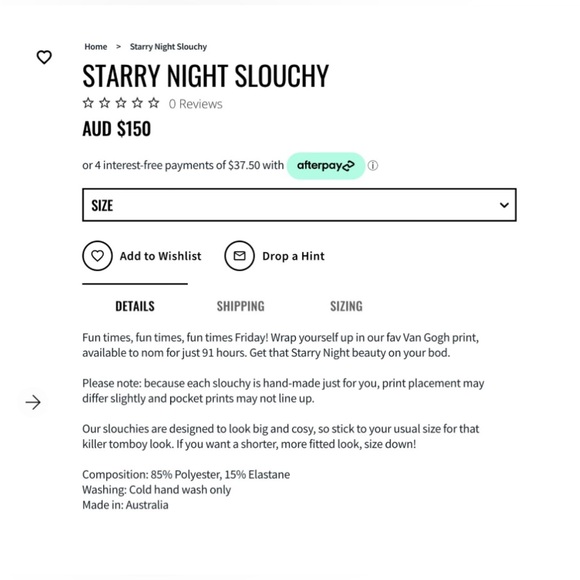 BlackMilk Van Gogh Starry Night Slouchy - Picture 14 of 14